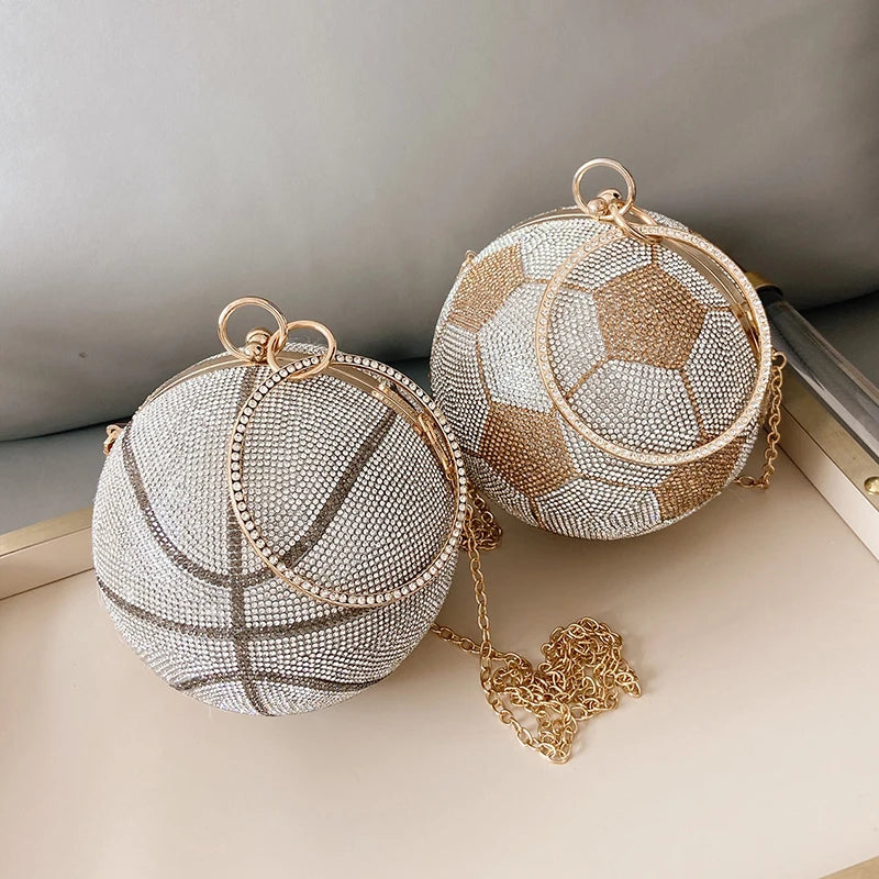 Luxury Diamond Woman's Clutch Bags Basketball Wedding Party Purse and Handbag Luxury Designer Gold Silver Evening Bag ZD1917